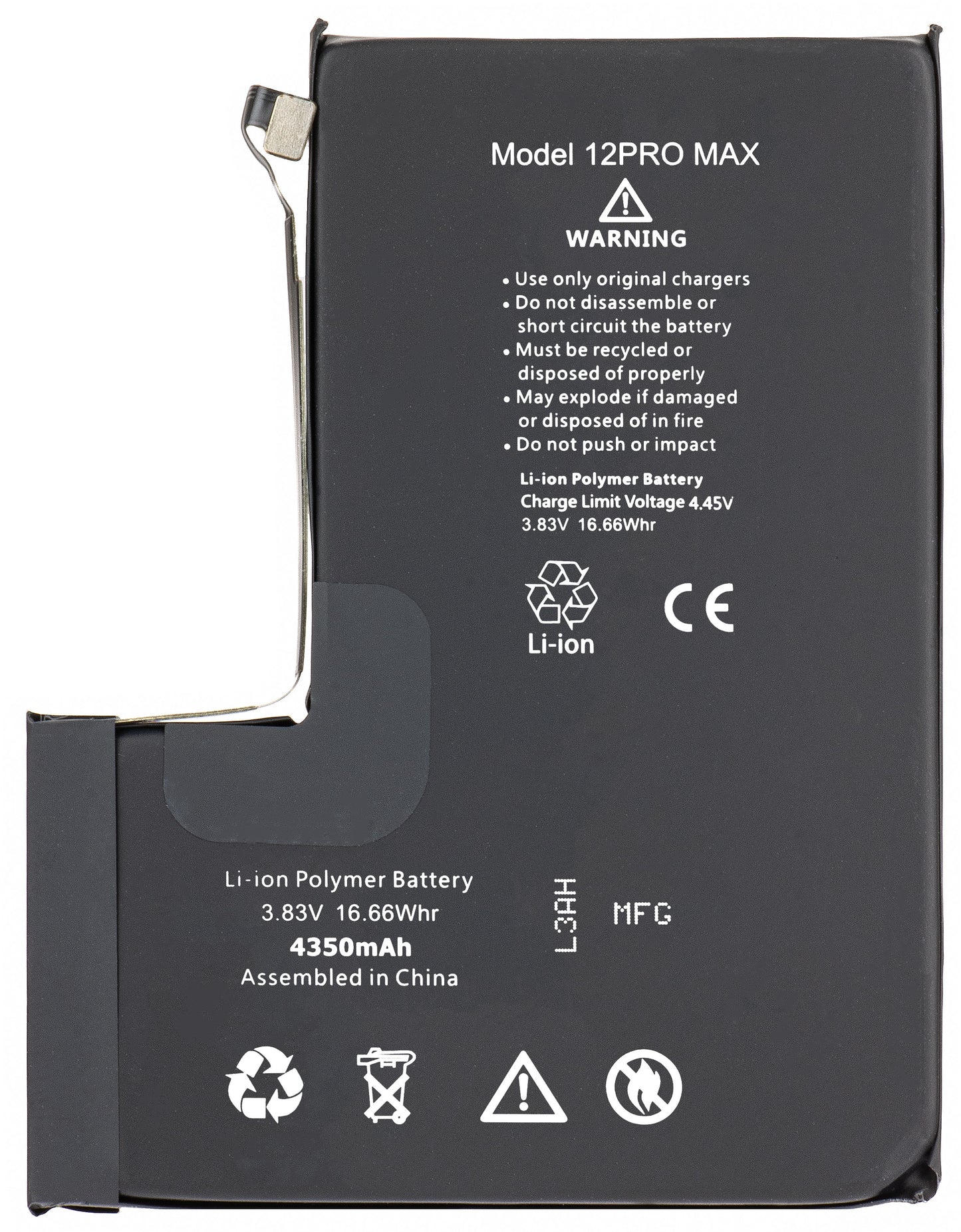 Batterie Apple iPhone 12 Pro Max, haute capacité