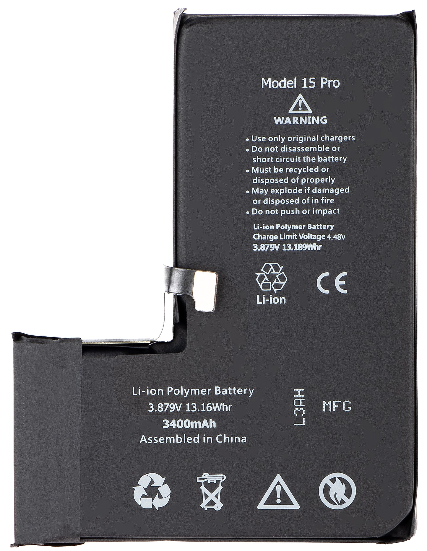 Batterie Apple iPhone 15 Pro, haute capacité