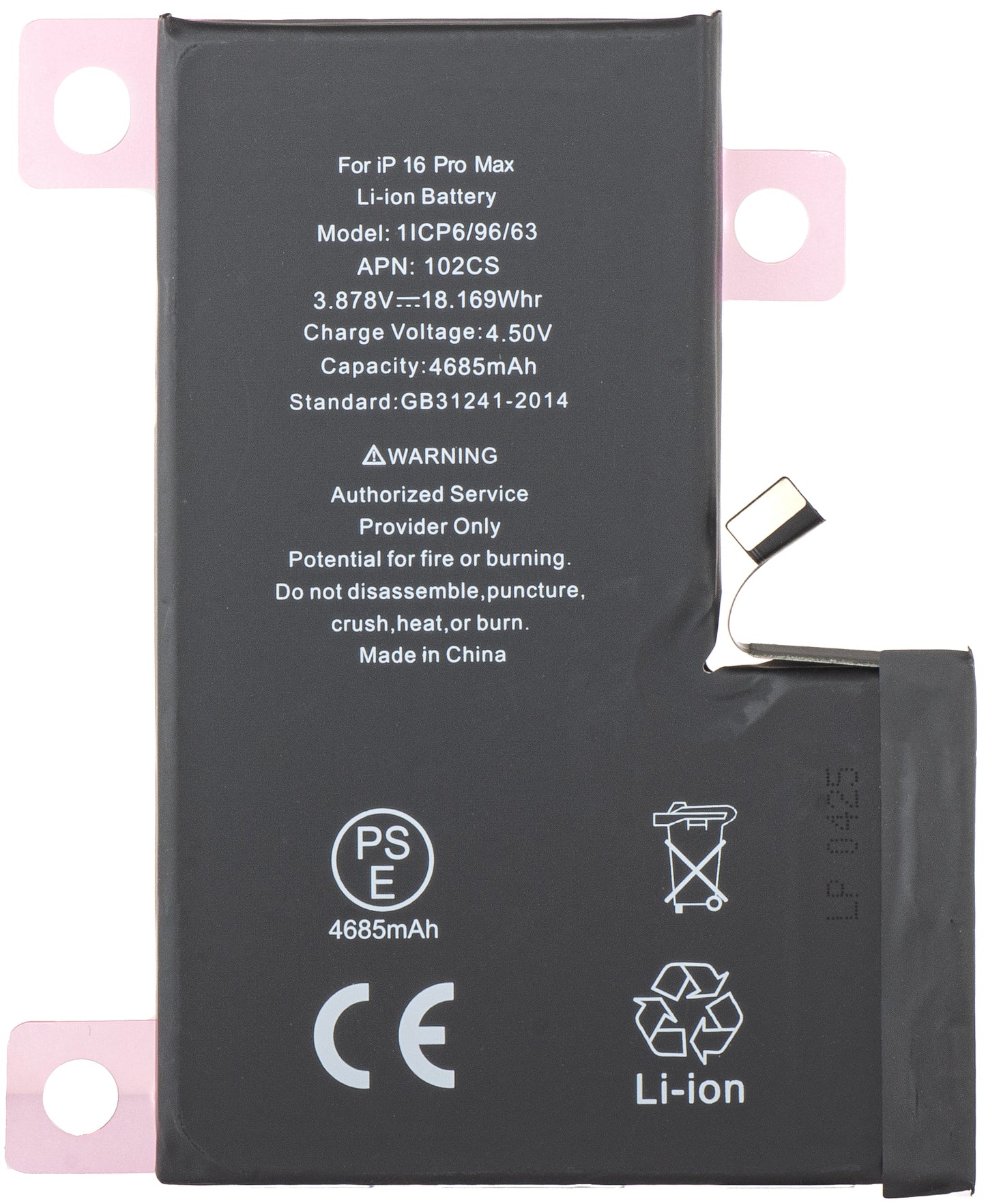 Batterie pour Apple iPhone 16 Pro Max