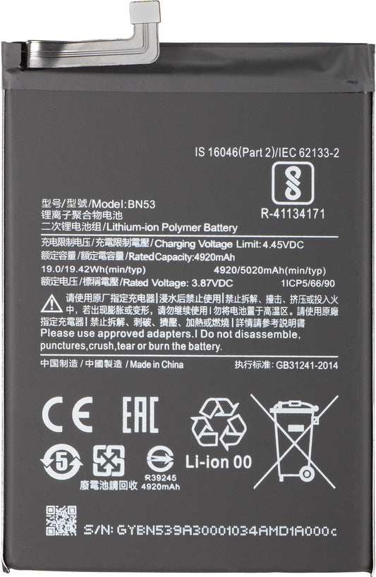 Batterie pour Xiaomi Redmi Note 10 Pro / 9 Pro, BN53