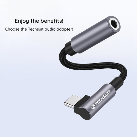 Adaptateur Audio USB-C - 3.5mm Techsuit AC7 MusicDox, Gris
