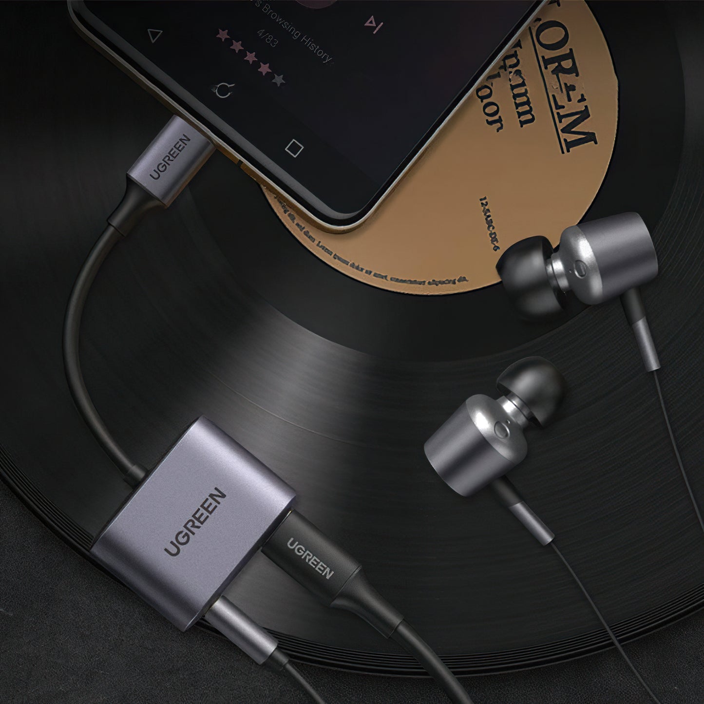 Adaptateur Audio USB-C - 3.5mm / USB-C UGREEN CM231, Gris