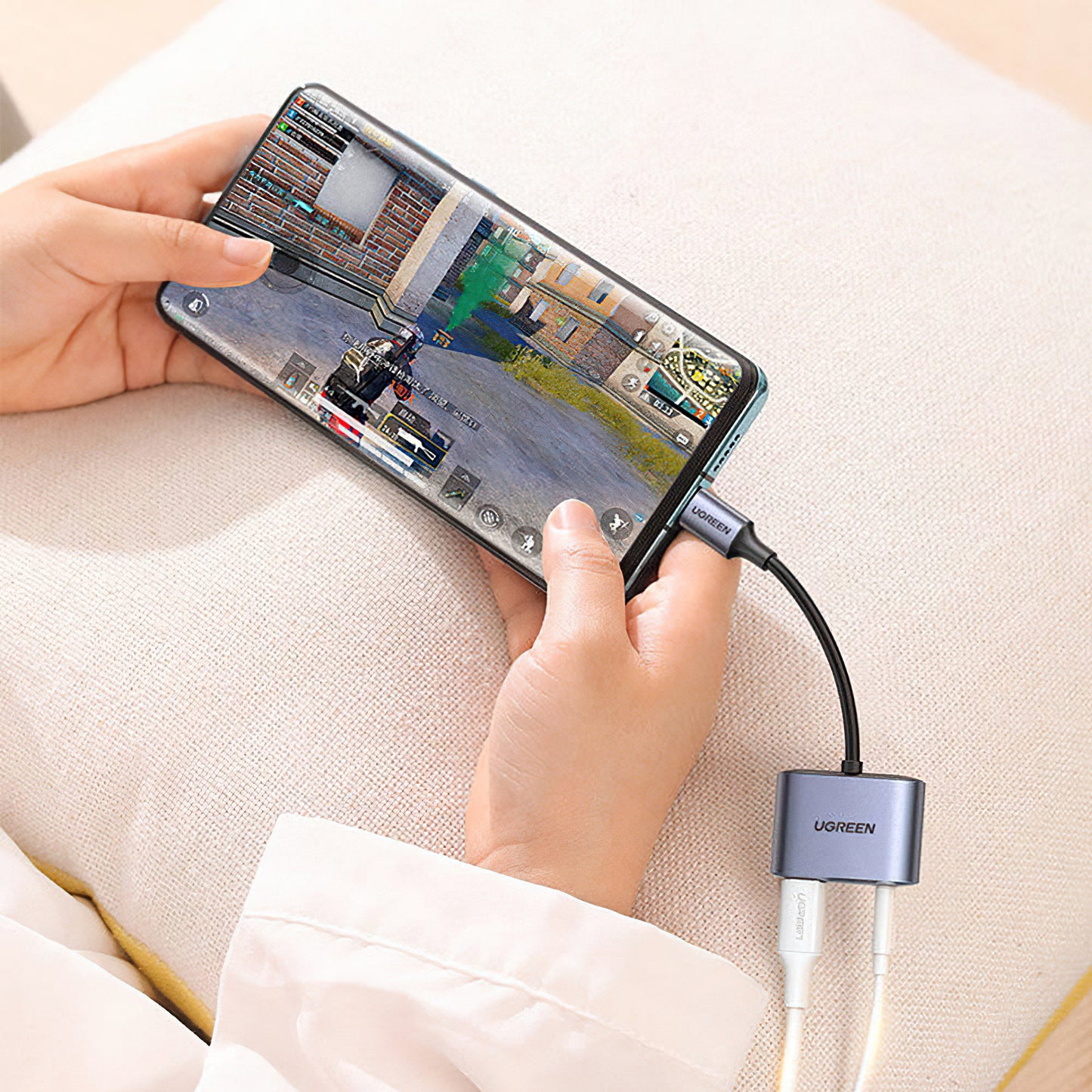 Adaptateur Audio USB-C - 3.5mm / USB-C UGREEN CM231, Gris