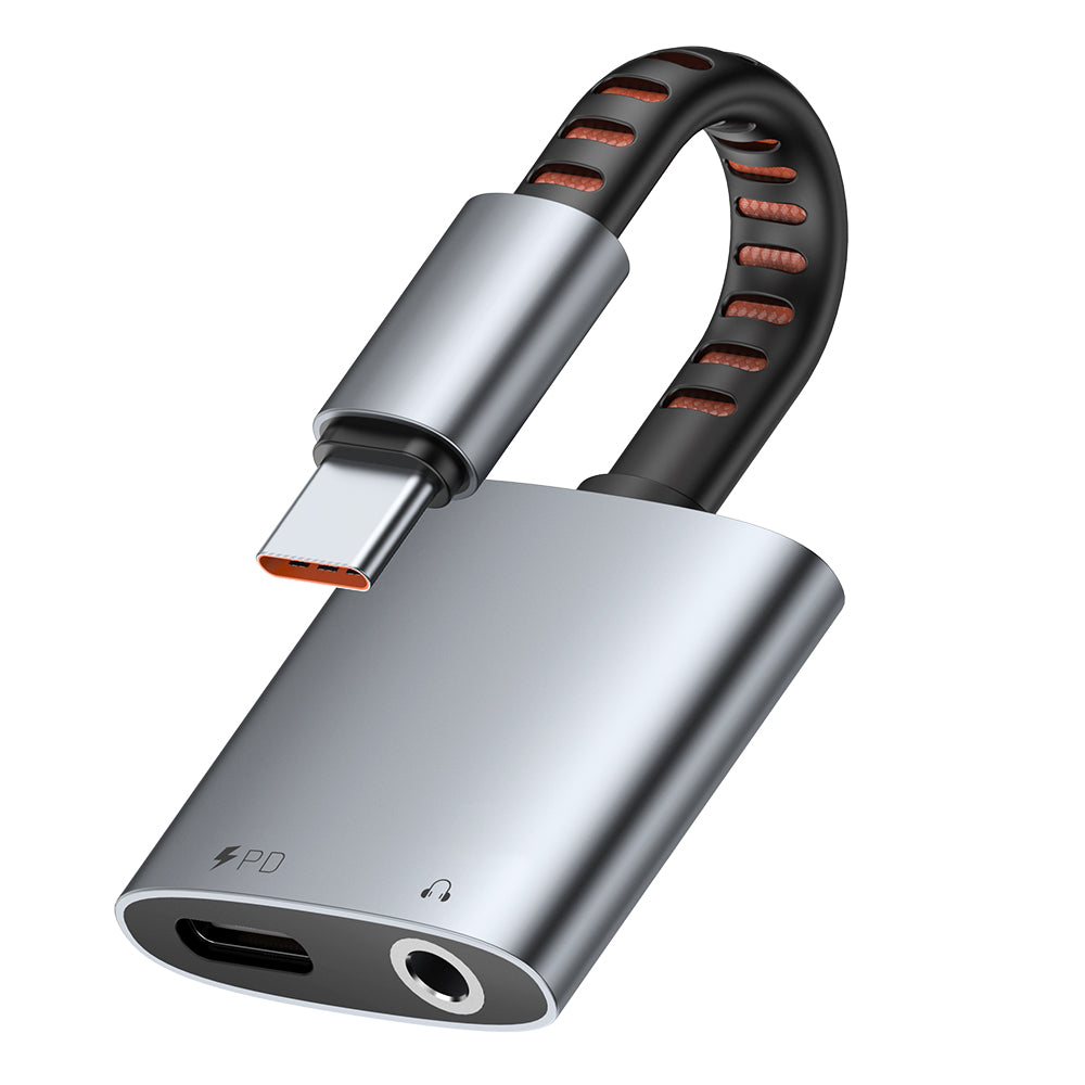 Adaptateur Audio USB-C - USB-C / 3.5mm McDodo CA-3120, Gris