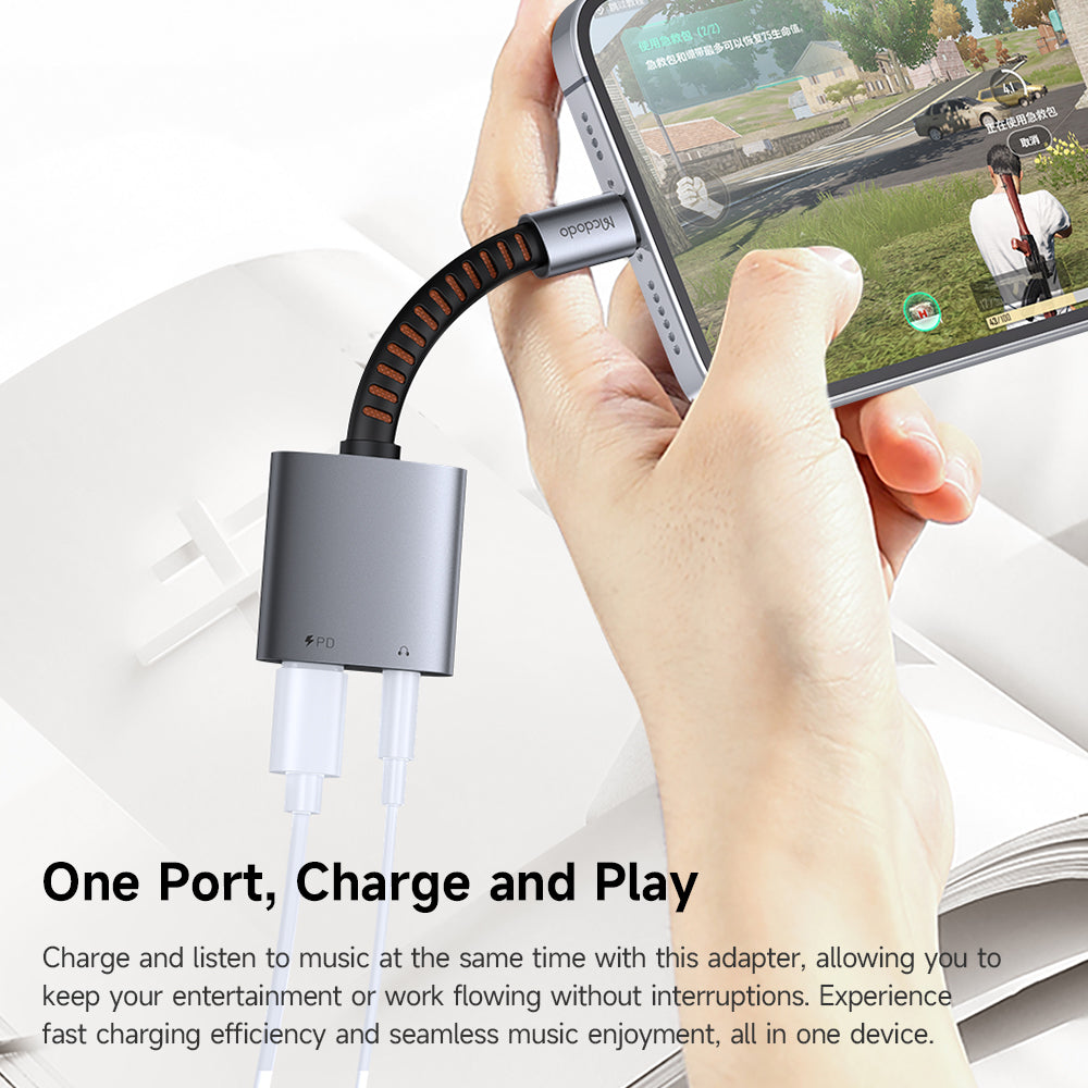 Adaptateur Audio USB-C - USB-C / 3.5mm McDodo CA-3120, Gris
