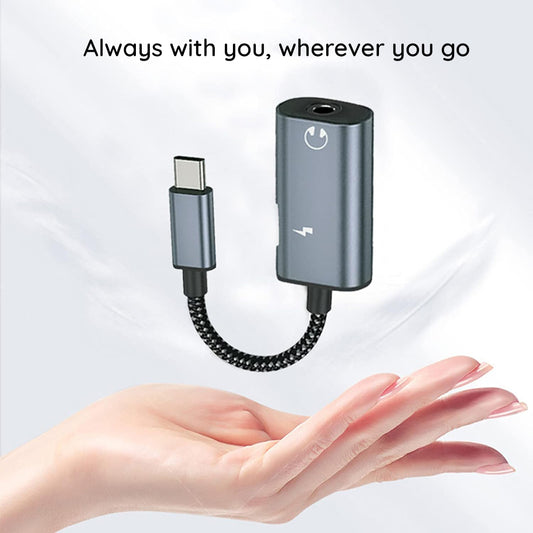 Adaptateur Audio USB-C - USB-C / 3.5mm Techsuit AC22 AcustiCore, Gris