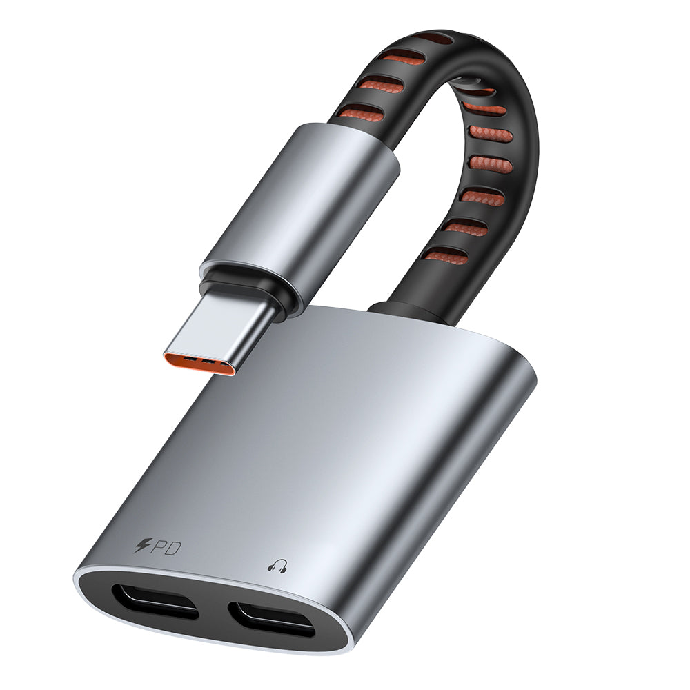 Adaptateur Audio USB-C - USB-C / USB-C McDodo CA-3370, Gris