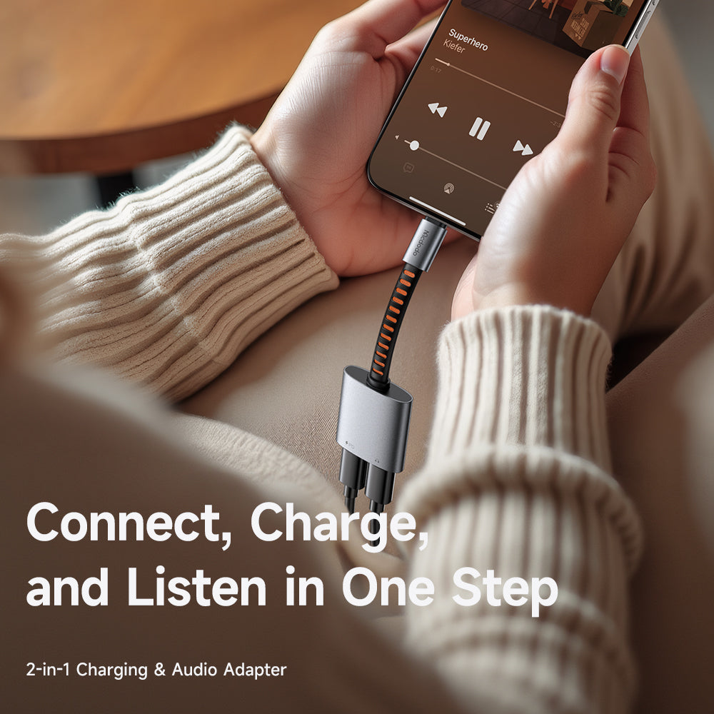 Adaptateur Audio USB-C - USB-C / USB-C McDodo CA-3370, Gris