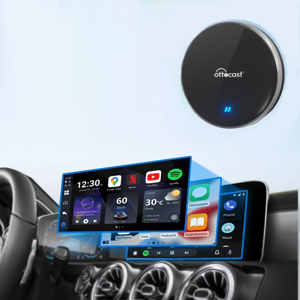 Adaptateur Carplay / Android Auto sans fil Ottocast OttoAibox P3 Lite pour Apple iPhone / Série Android