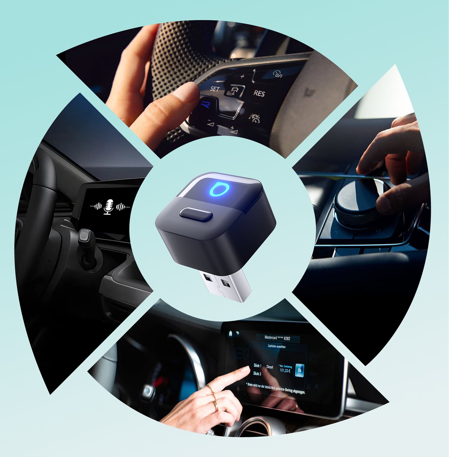 Adaptateur Carplay / Android Auto sans fil Ottocast Mini Pico Style A pour Apple iPhone / Android Series CA525-T