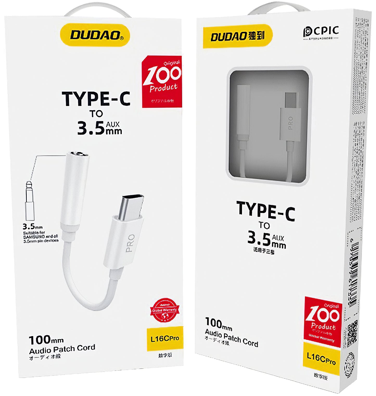 Adaptateur Audio USB-C - 3.5mm Dudao L16CPro, Blanc