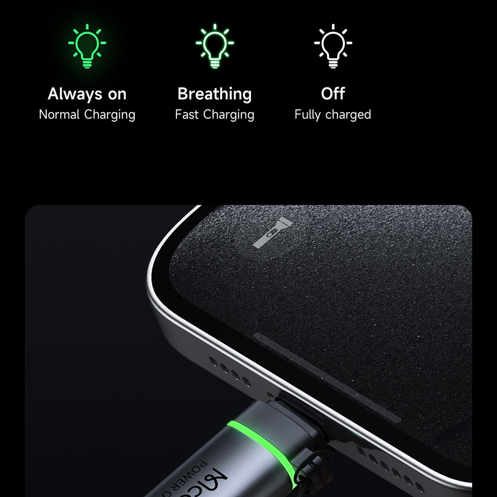 Adaptateur de Données et de Charge Lightning - USB-C McDodo OT-6010 Power Off, Noir