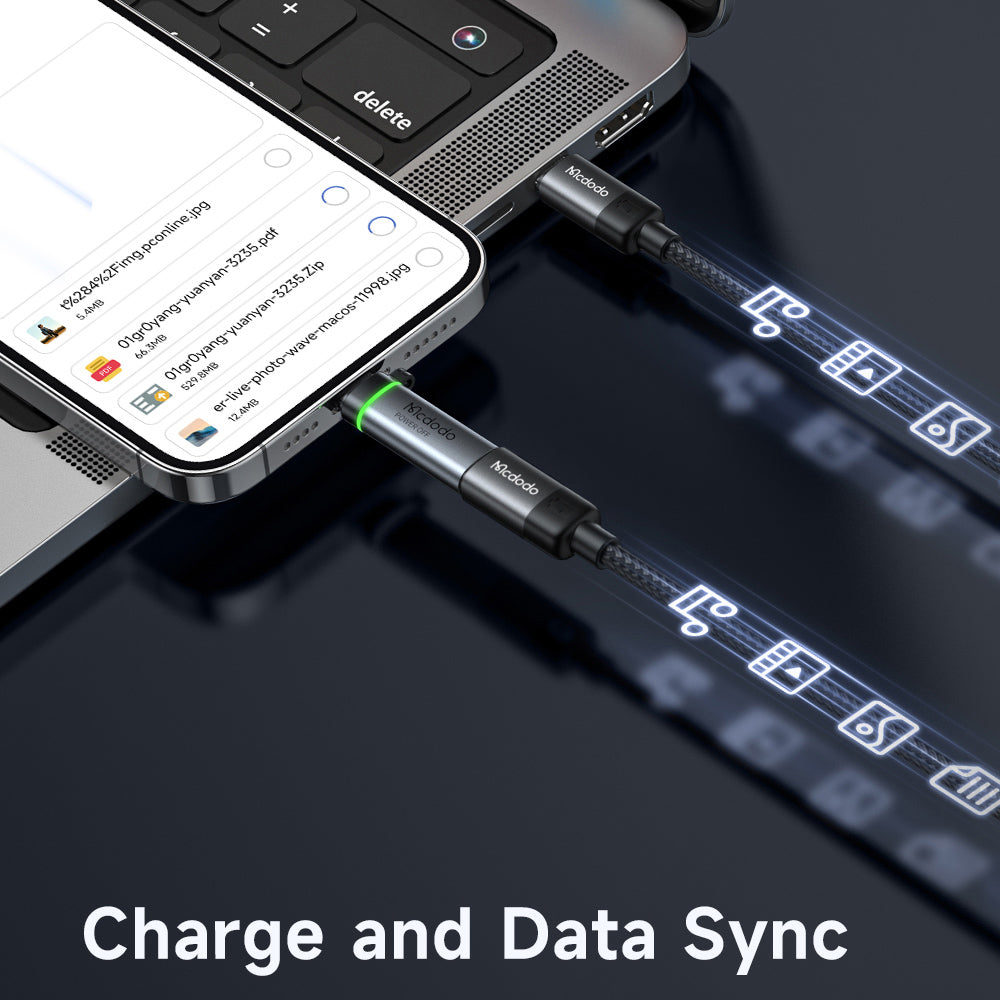 Adaptateur de Données et de Charge Lightning - USB-C McDodo OT-6010 Power Off, Noir