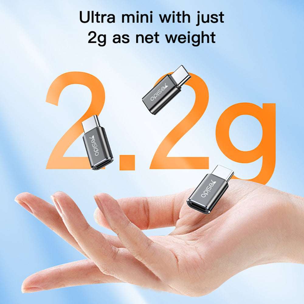 Adaptateur de Données et de Chargement Lightning - USB-C Yesido GS22, Gris