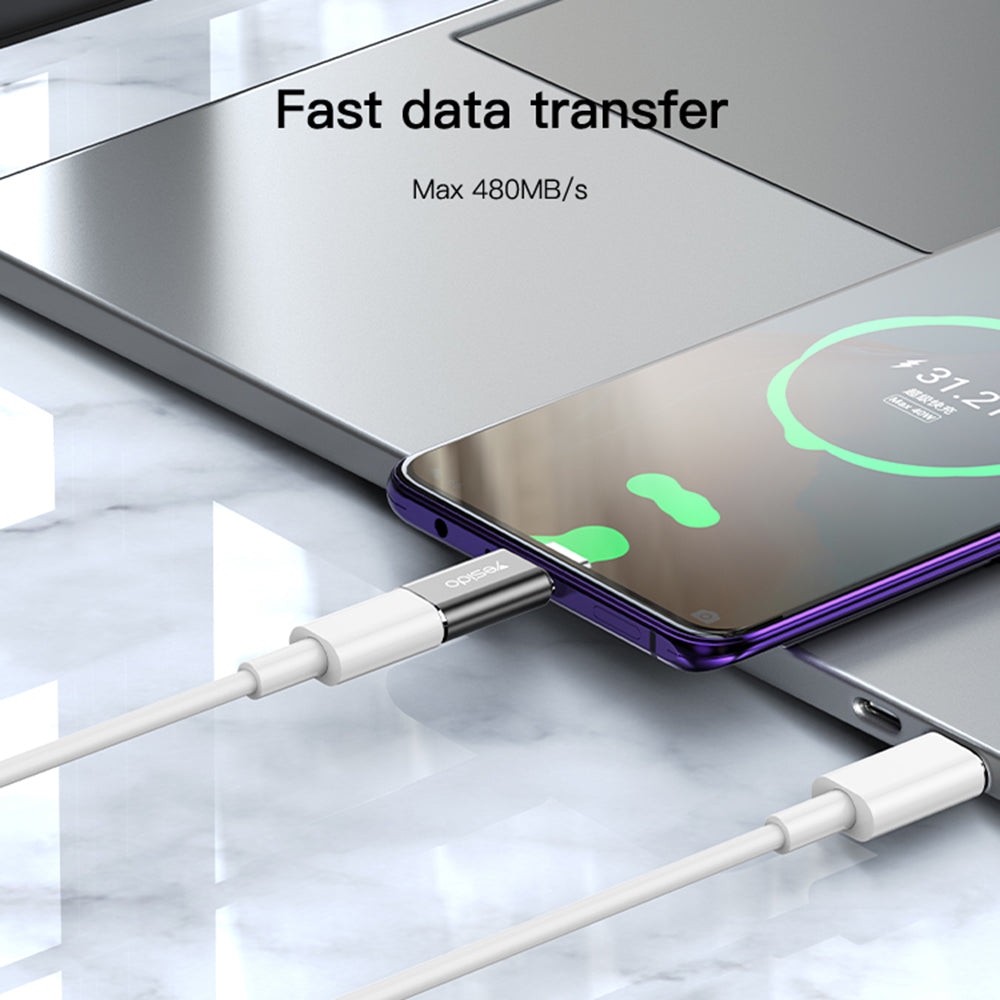 Adaptateur de Données et de Chargement Lightning - USB-C Yesido GS22, Gris