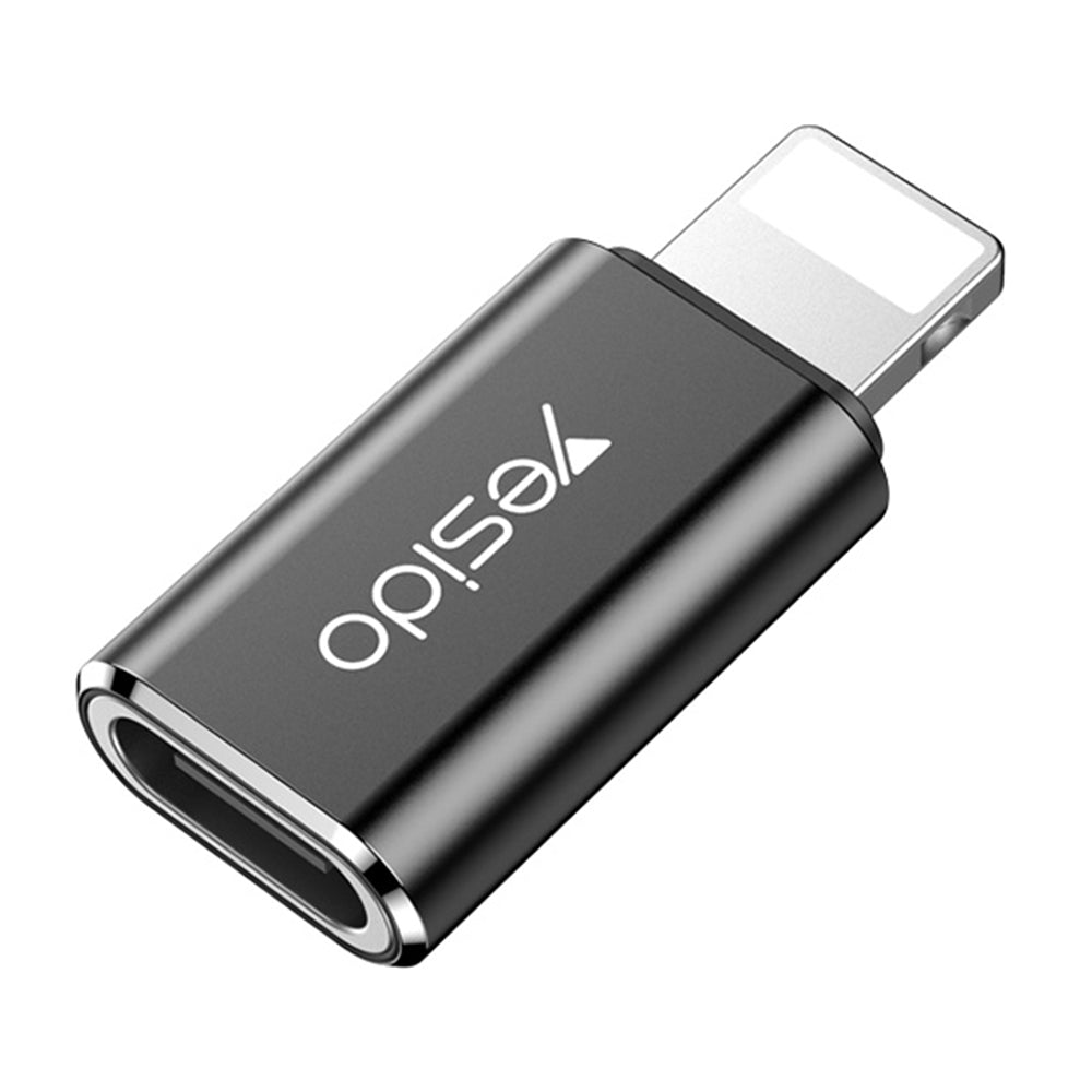 Adaptateur de données et de charge USB-C - Lightning Yesido GS03, Noir