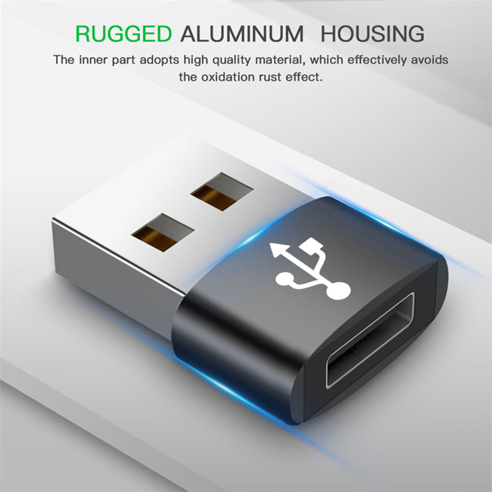 Adaptateur de Données et de Chargement USB-C - USB-A Techsuit, Noir