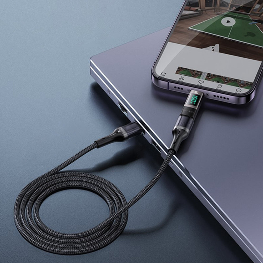 Adaptateur de Données et de Charge USB-C - USB-C Yesido GS24 Display, Gris