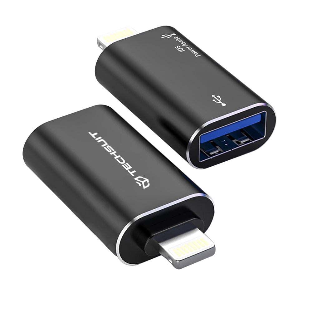 Adaptateur OTG Lightning - USB-A Techsuit A18 AluVoltX, Noir