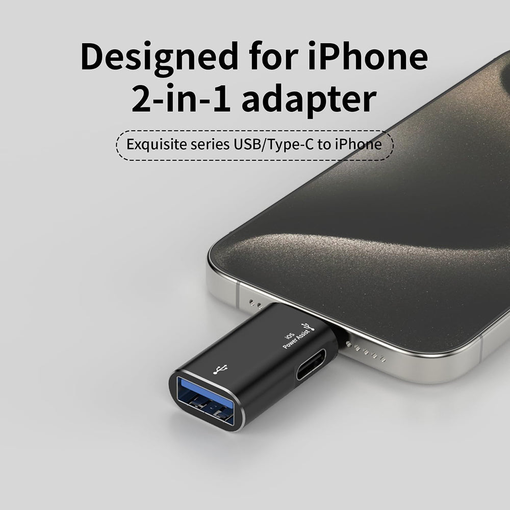 Adaptateur OTG Lightning - USB-A Techsuit A18 AluVoltX, Noir