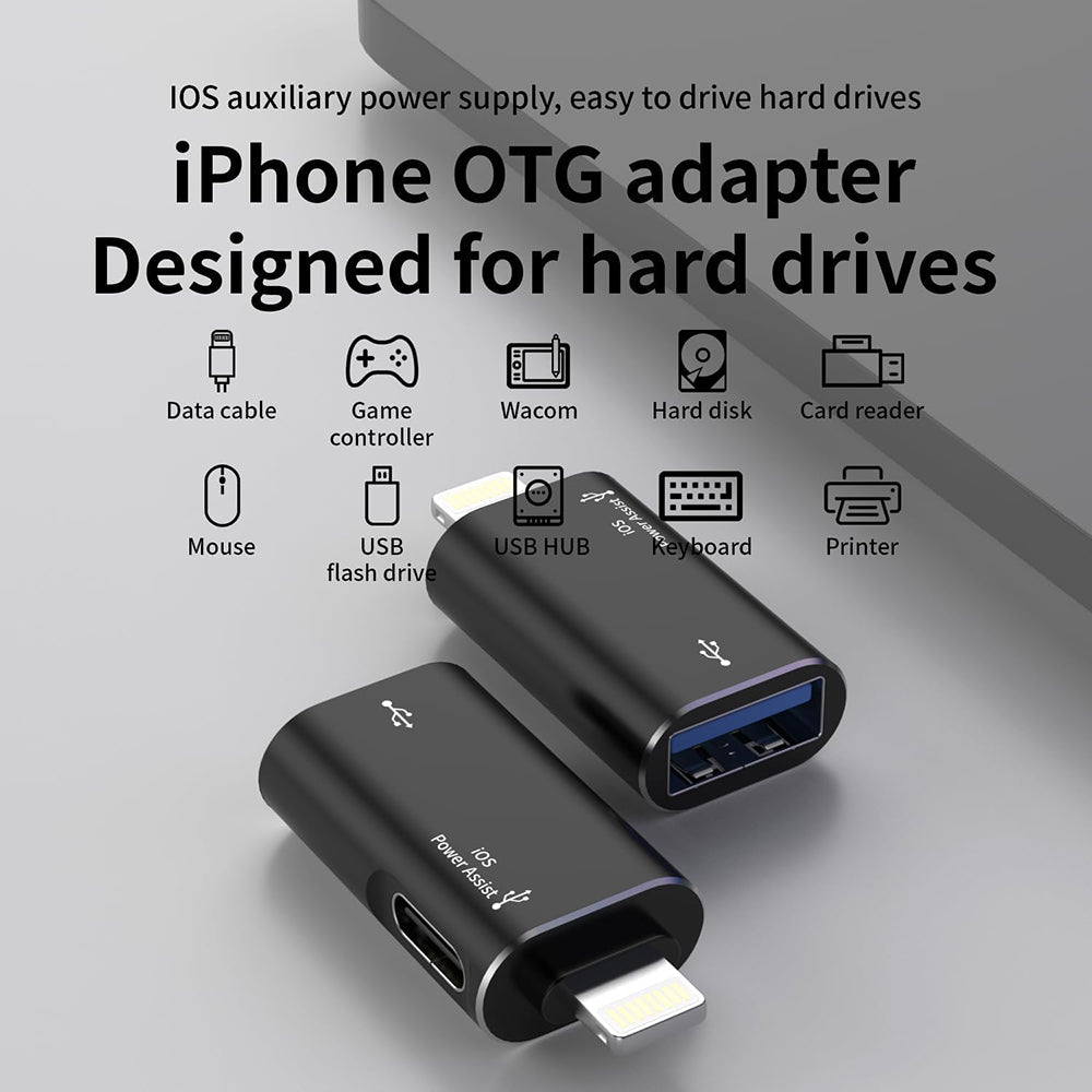 Adaptateur OTG Lightning - USB-A Techsuit A18 AluVoltX, Noir