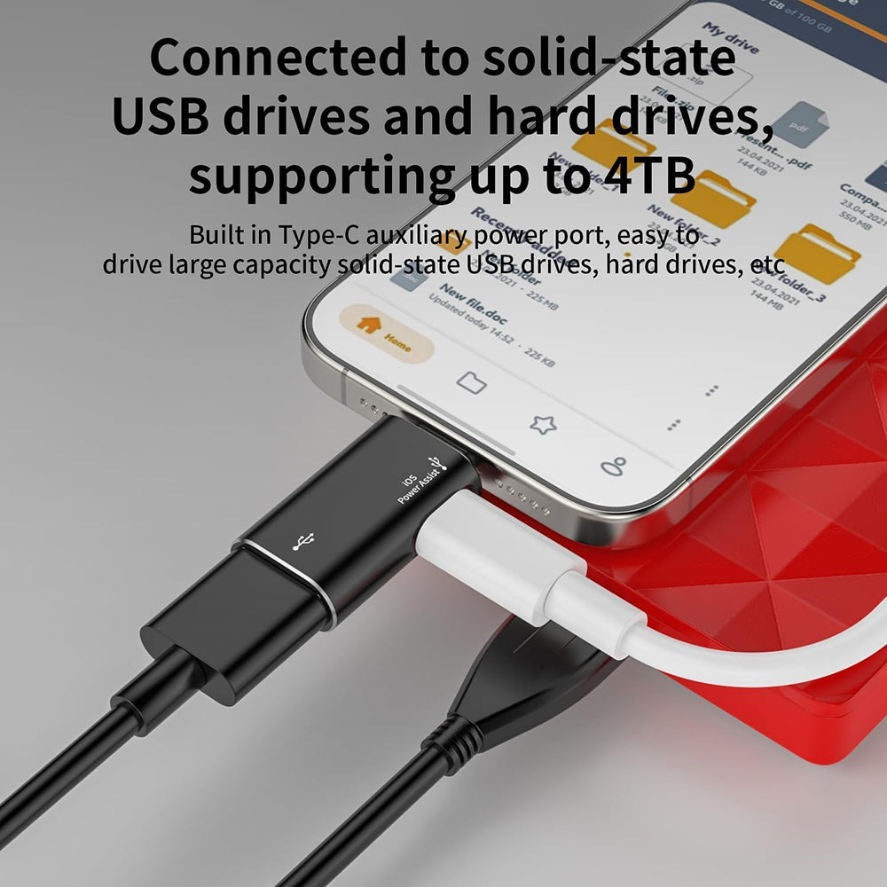 Adaptateur OTG Lightning - USB-A Techsuit A18 AluVoltX, Noir