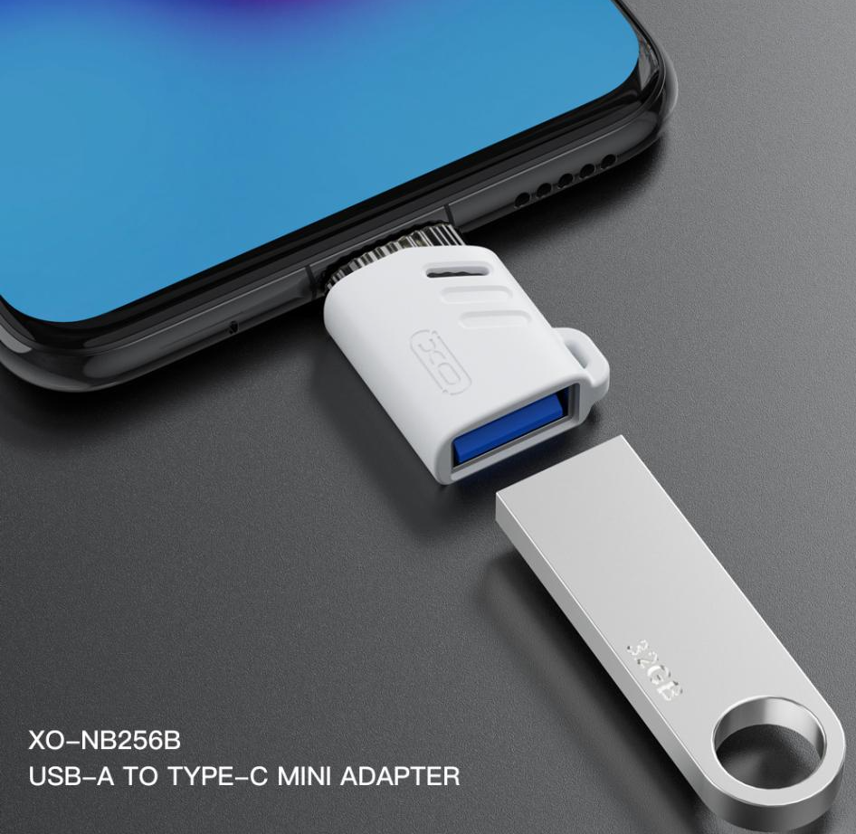 Adaptateur OTG USB-C - USB-A XO Design NB256B, Blanc