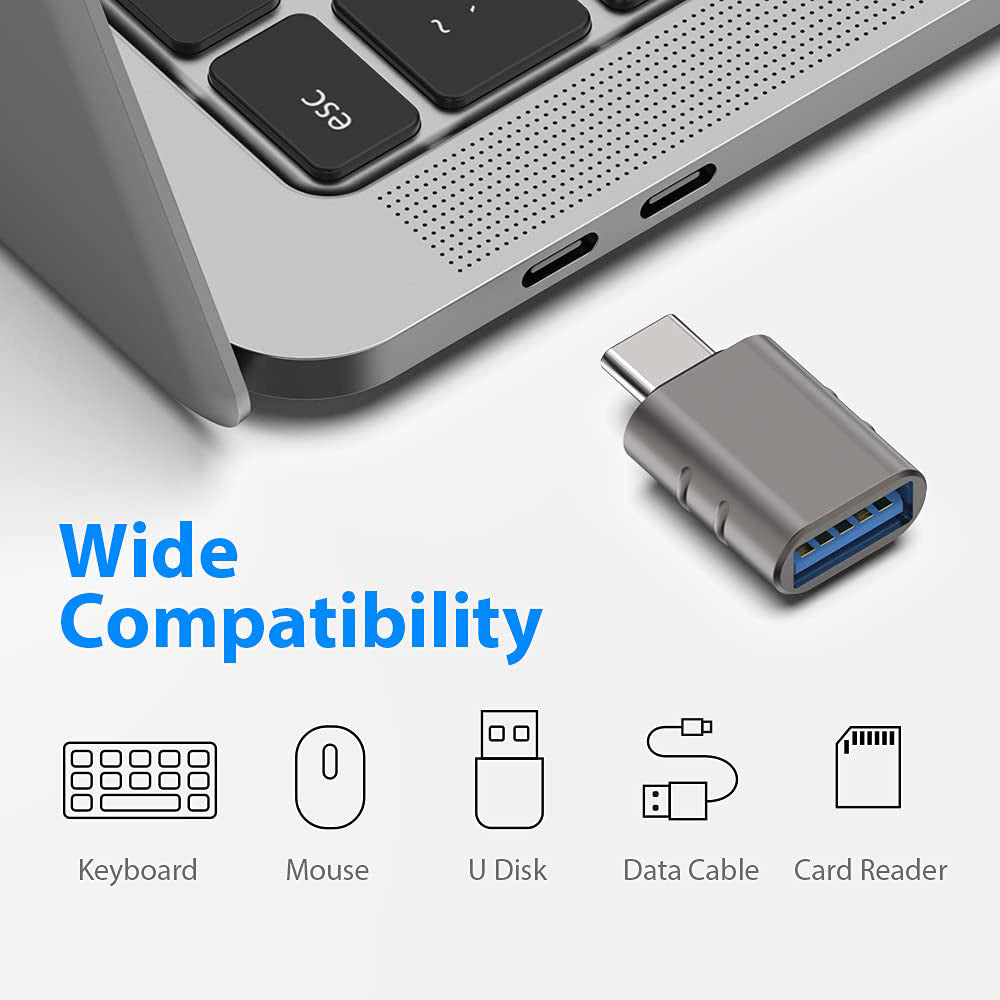 Adaptateur OTG USB-C - USB-A Techsuit A10 SlateVolt, Gris