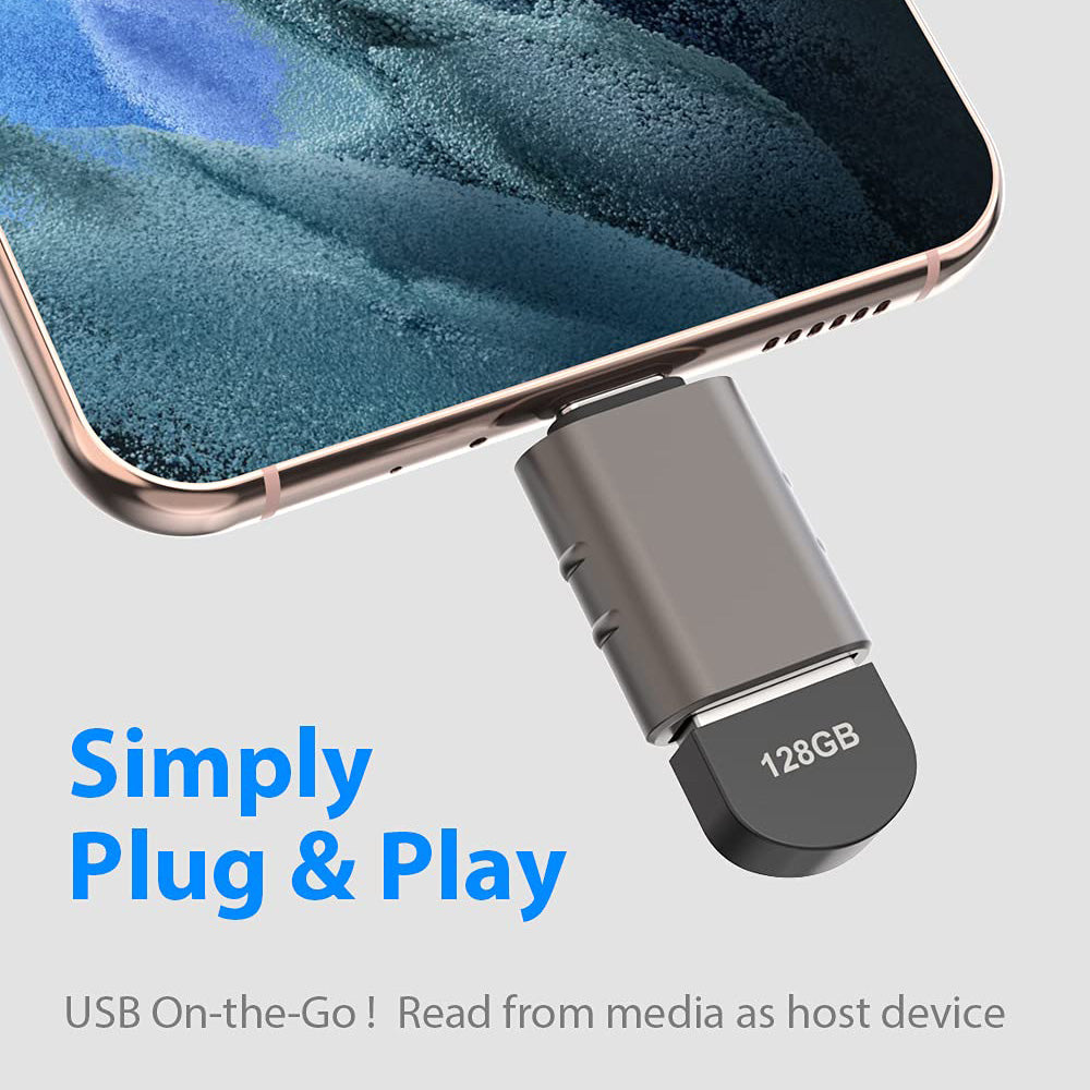Adaptateur OTG USB-C - USB-A Techsuit A10 SlateVolt, Gris