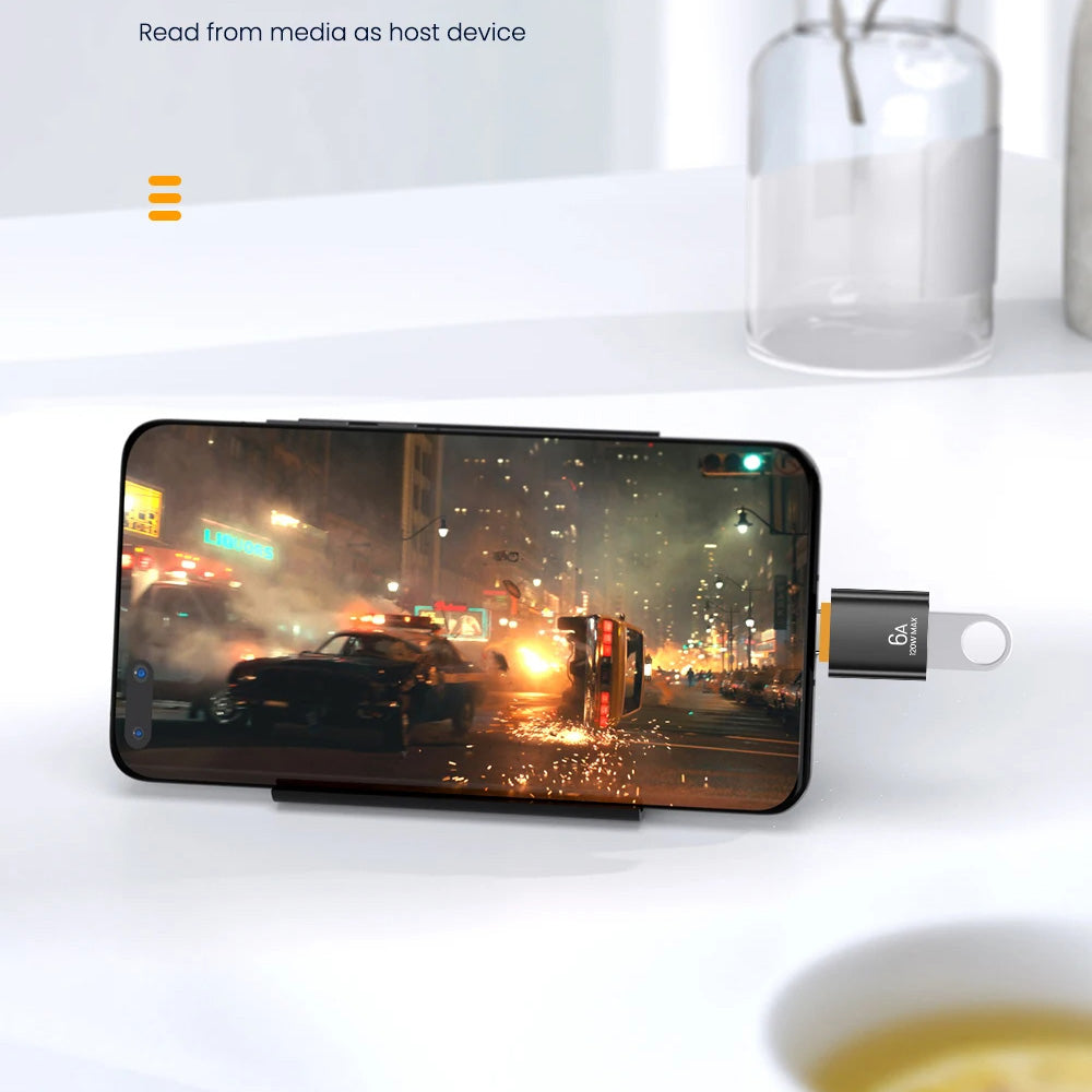 Adaptateur OTG USB-C - USB-A Techsuit A2 HyperPort, Noir Orange