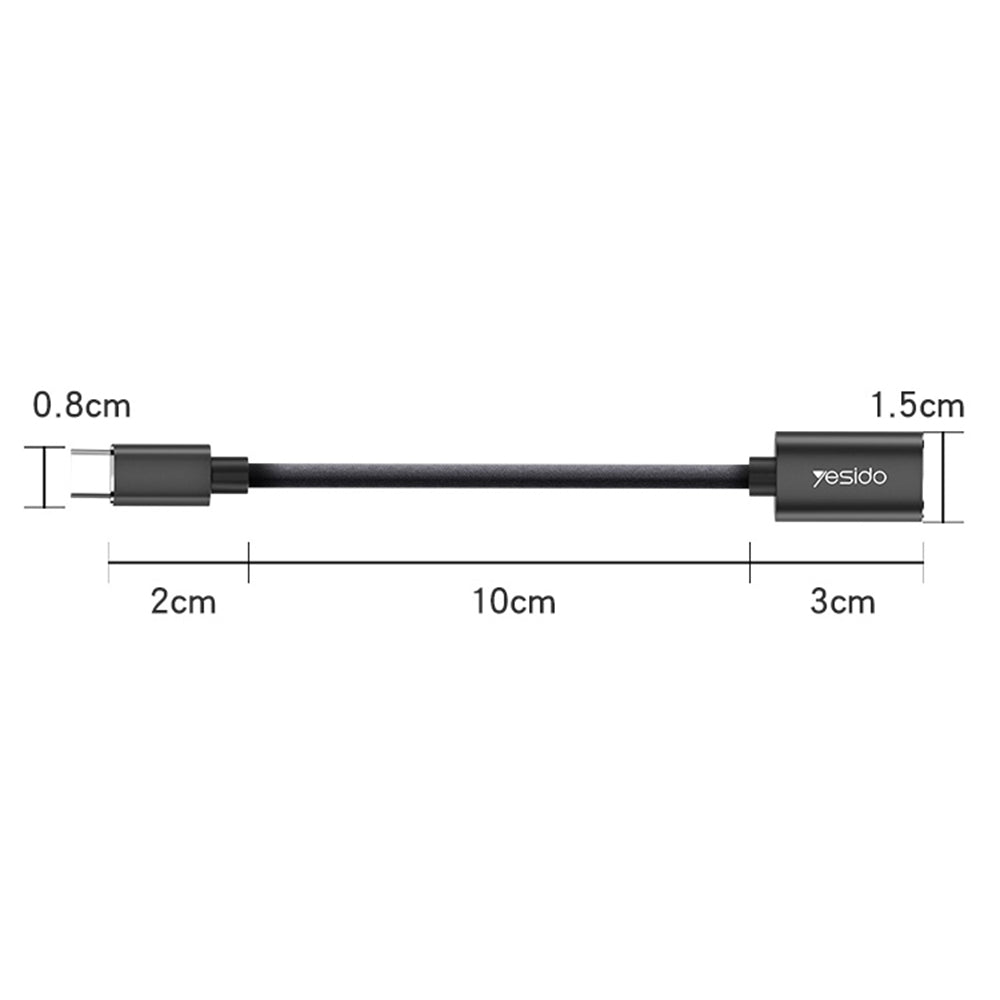 Adaptateur OTG USB-C - USB-A Yesido GS01, Noir