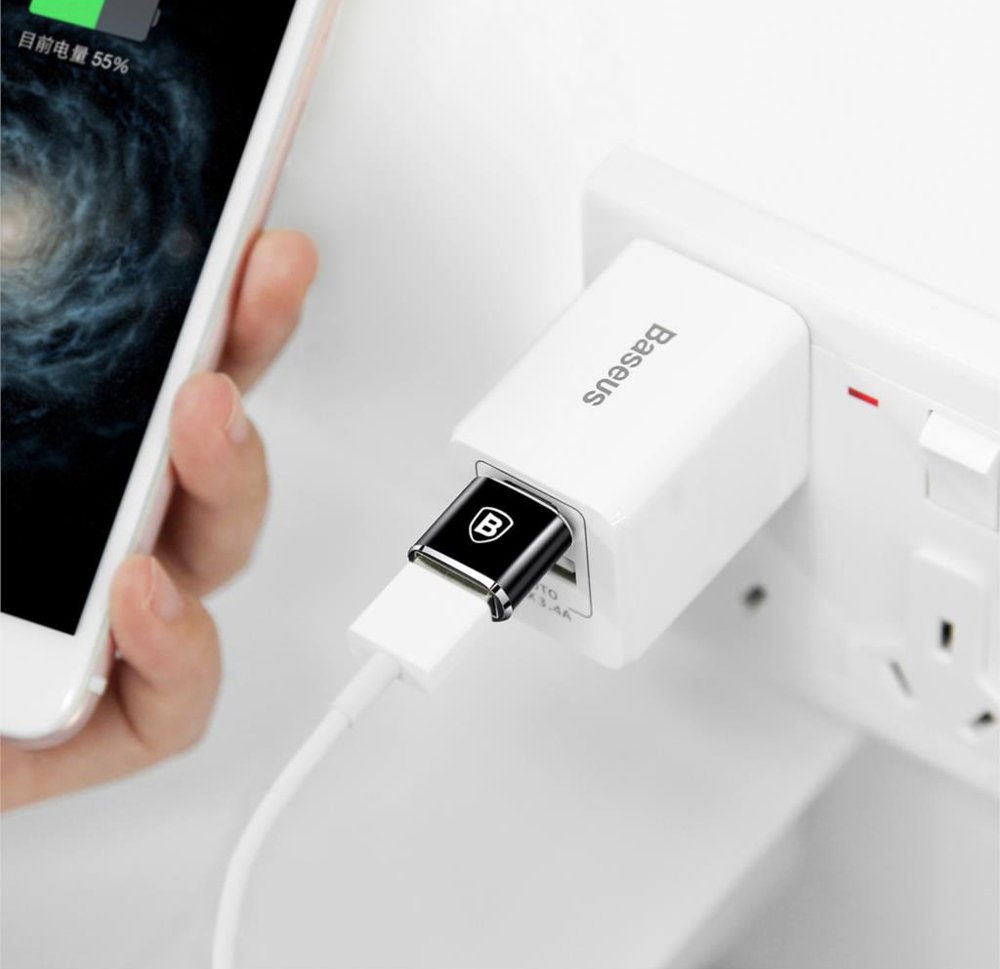 Adaptateur OTG USB-C - USB-A Baseus, Noir CATOTG-01
