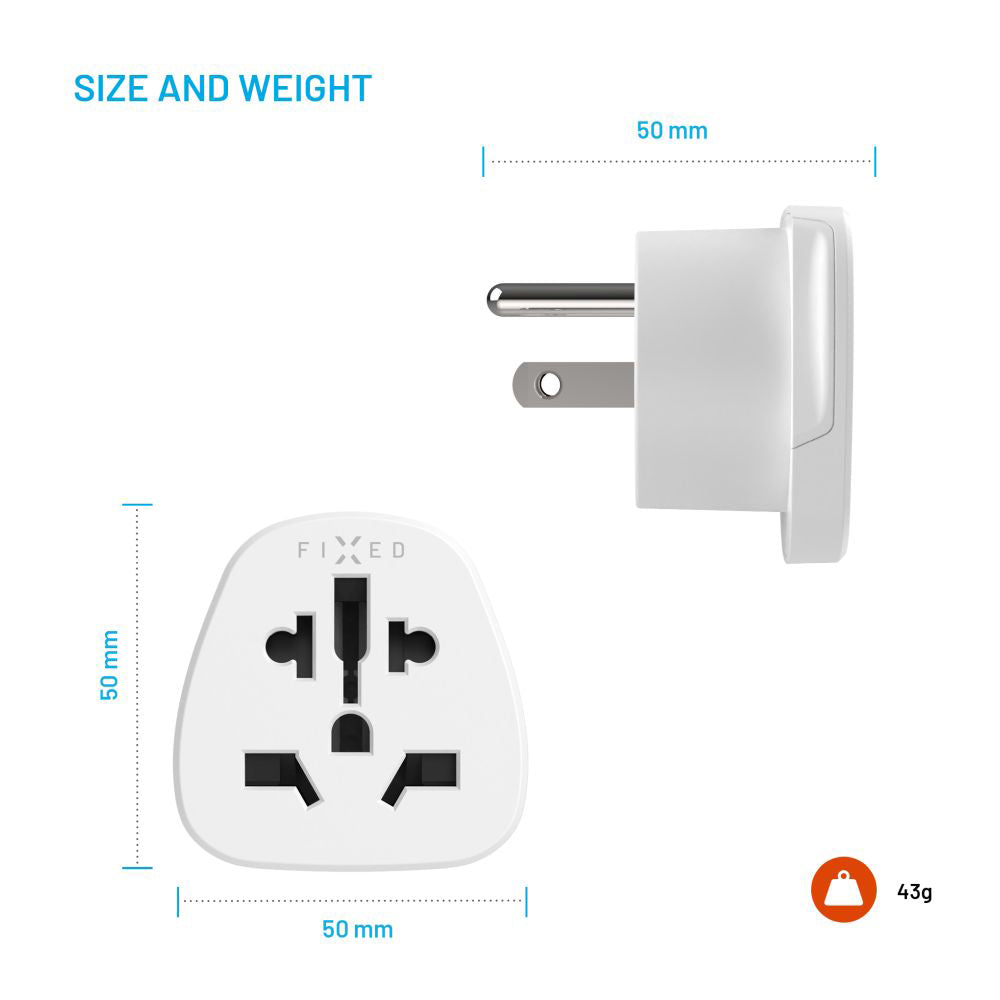 Adaptateur Réseau Fixed EU / UK / USA - US, Blanc
