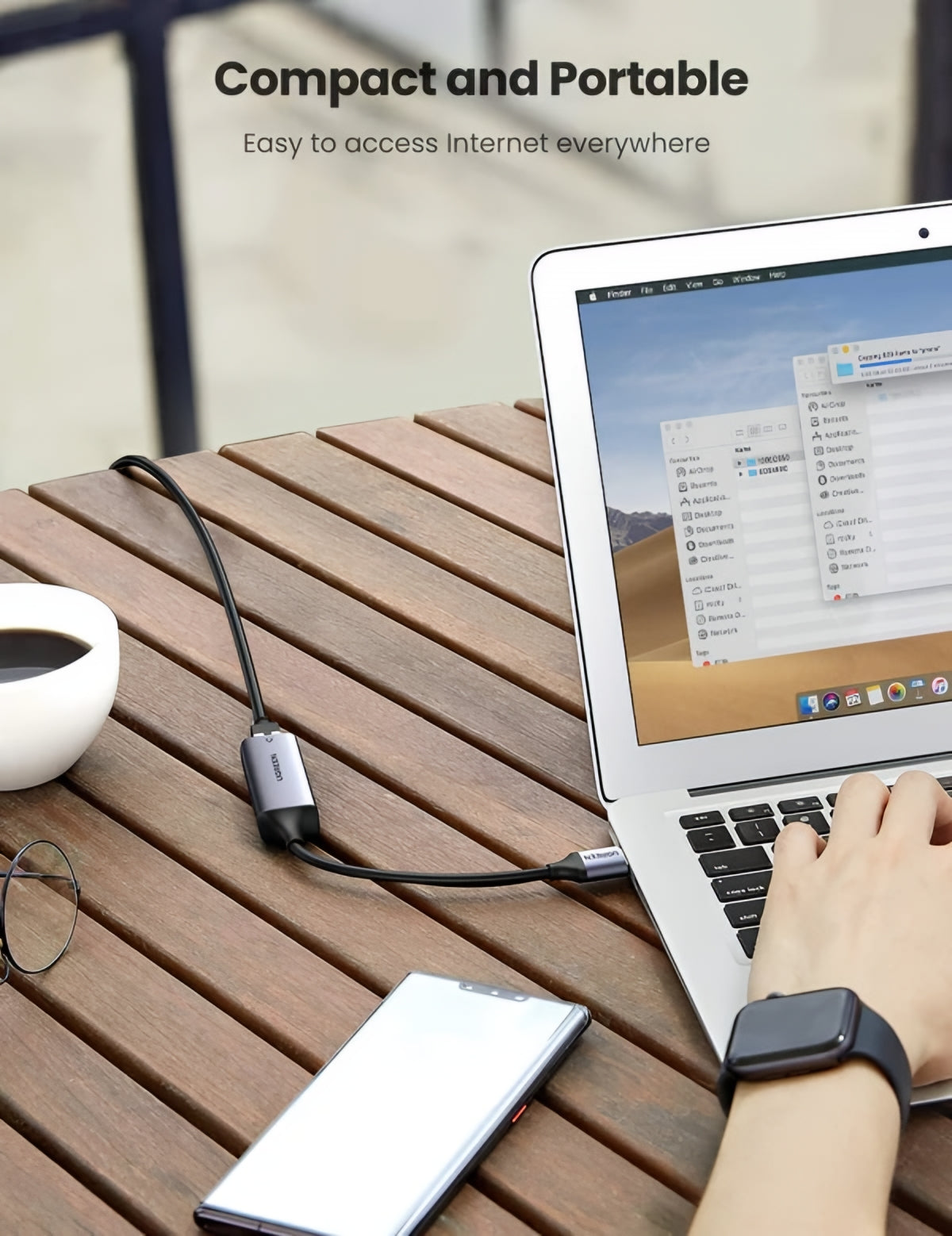 Carte réseau UGREEN CM209, RJ45, USB, Gris