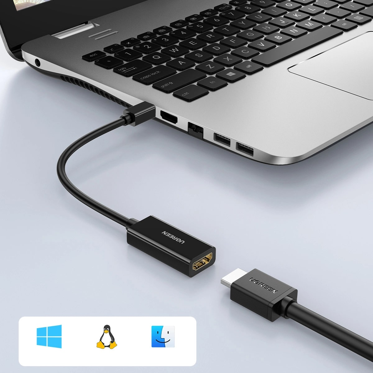 Adaptateur Vidéo UGREEN MD112, MiniDisplayPort - HDMI, 4K, Noir