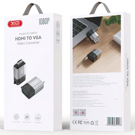 Adaptateur vidéo XO Design GB014, HDMI - VGA, gris