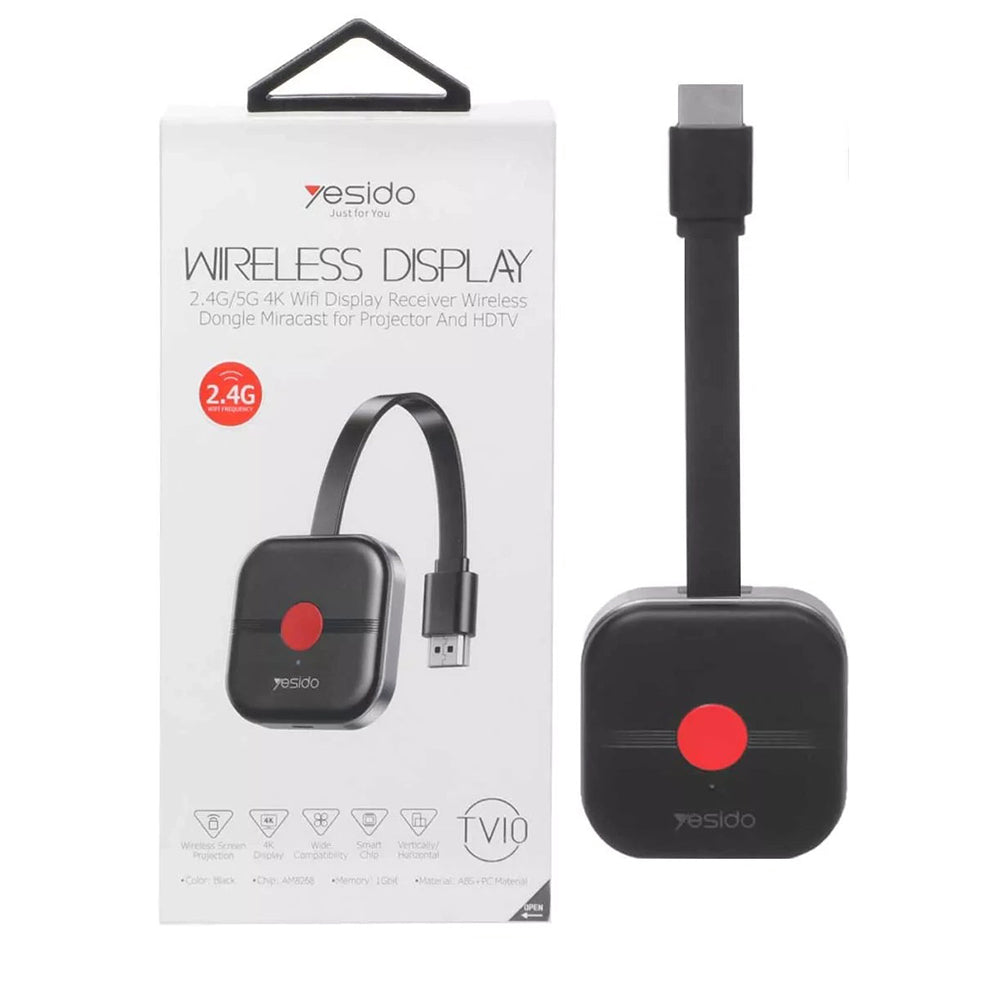 Adaptateur Multimédia Sans Fil Yesido TV10, Noir
