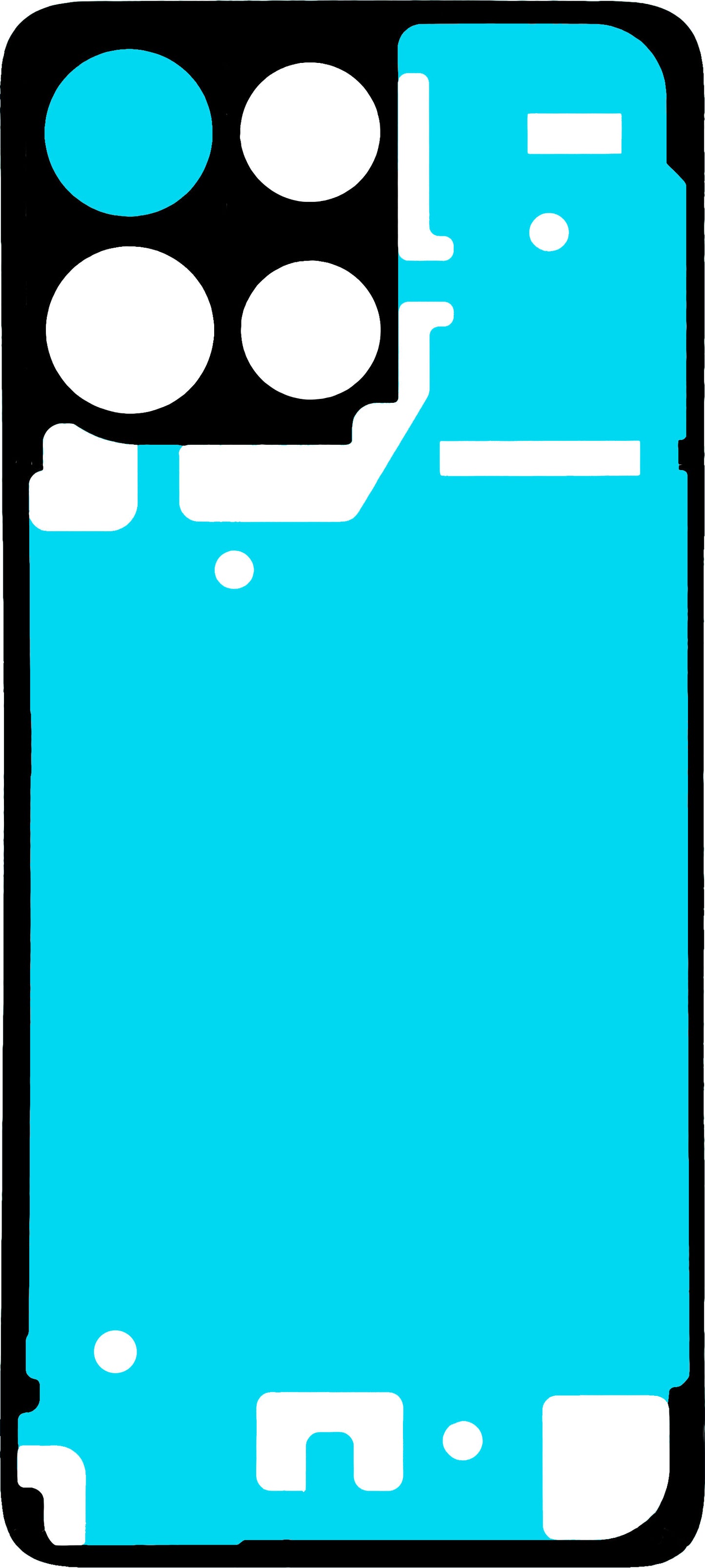 Adhésif Couvercle Batterie Motorola Moto G17, Service Pack S948F12616