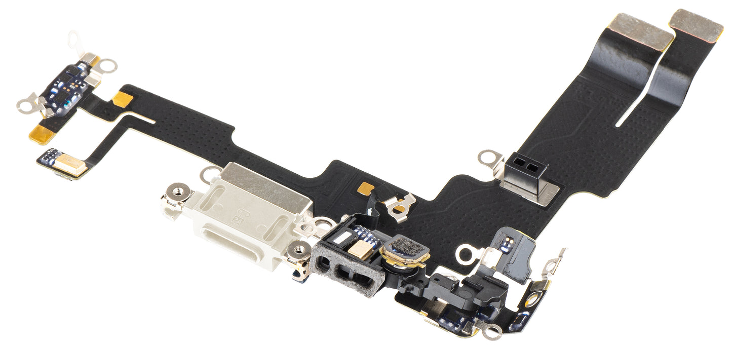 Bandeau avec connecteur de charge - Microphone Apple iPhone 14, Argent