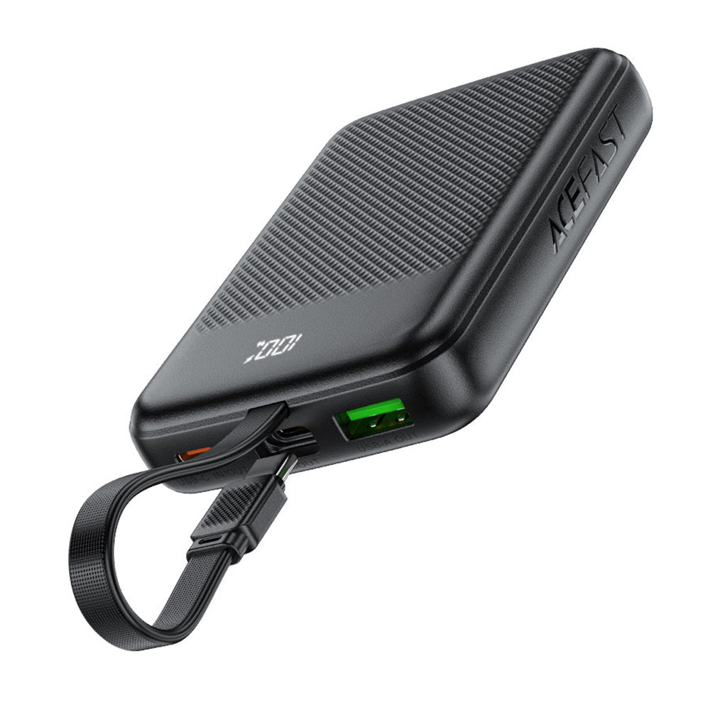 Batterie Externe Acefast M13, 10000mAh, 22.5W, QC + PD, 1 x USB-A - 2 x USB-C, Noire