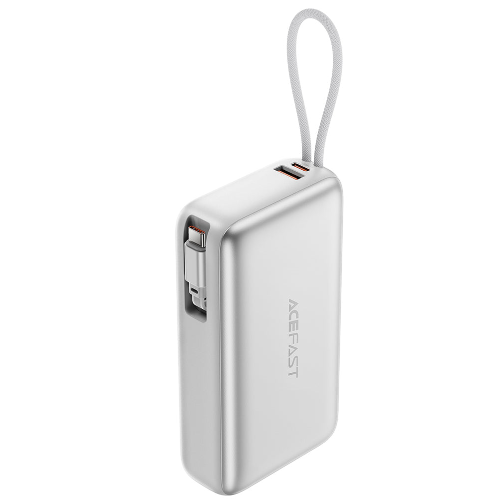 Batterie Externe Acefast M34, 20000mAh, 45W, QC + PD, 1 x USB-A - 2 x USB-C, Argentée