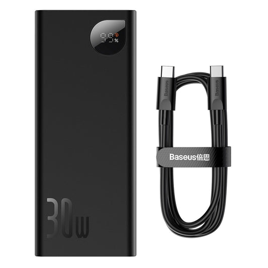 Baseus Adaman Batterie externe, 20000mAh, 30W, QC + PD, 1 x USB-C - 2 x USB-A, Noir PPAD030001 PPAD030001