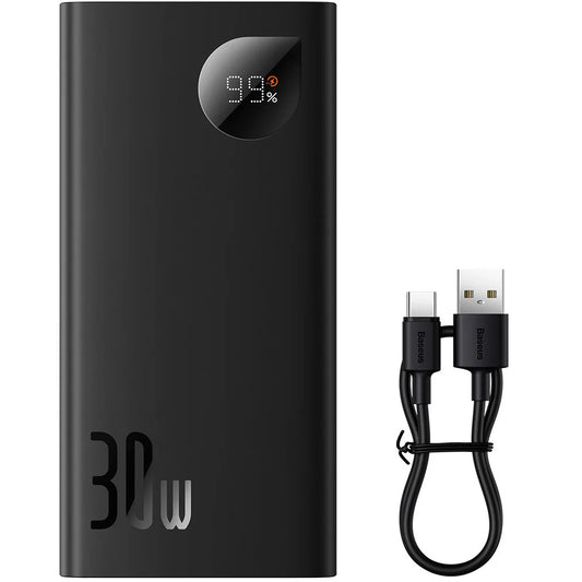 Batterie Externe Baseus Adaman2, 10000mAh, 30W, QC + PD, 1 x USB-C - 2 x USB-A, Noire PPAD040101