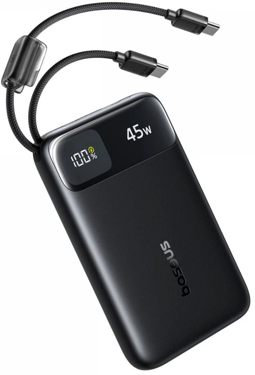 Batterie Externe Baseus EnerFill FC11, 10000mAh, 45W, QC + PD, 1 x USB-A - 3 x USB-C, Noire E0031000
