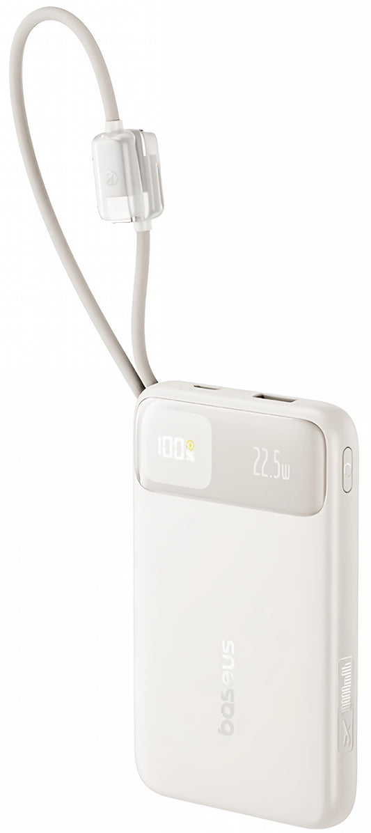 Batterie Externe Baseus EnerFill FC11, 10000mAh, 22,5W, QC + PD, 1 x Lightning - 1 x USB-A - 2 x USB-C, Beige E0027R05