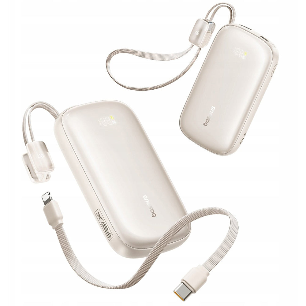 Batterie Externe Baseus EnerFill FC21 Qpow 3 Ultra, 20000mAh, 45W, QC + PD, 1 x USB-A - 1 x USB-C, Beige E0027P01