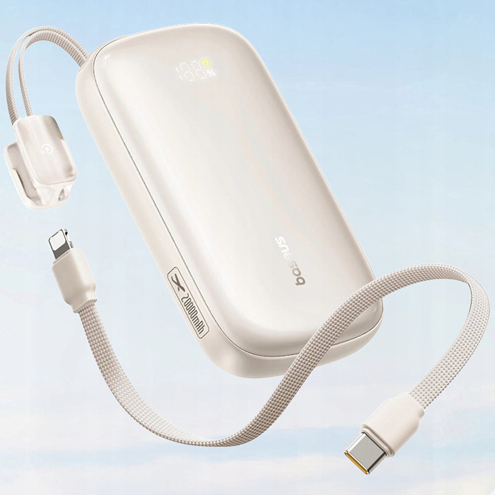 Batterie Externe Baseus EnerFill FC21 Qpow 3 Ultra, 20000mAh, 45W, QC + PD, 1 x USB-A - 1 x USB-C, Beige E0027P01