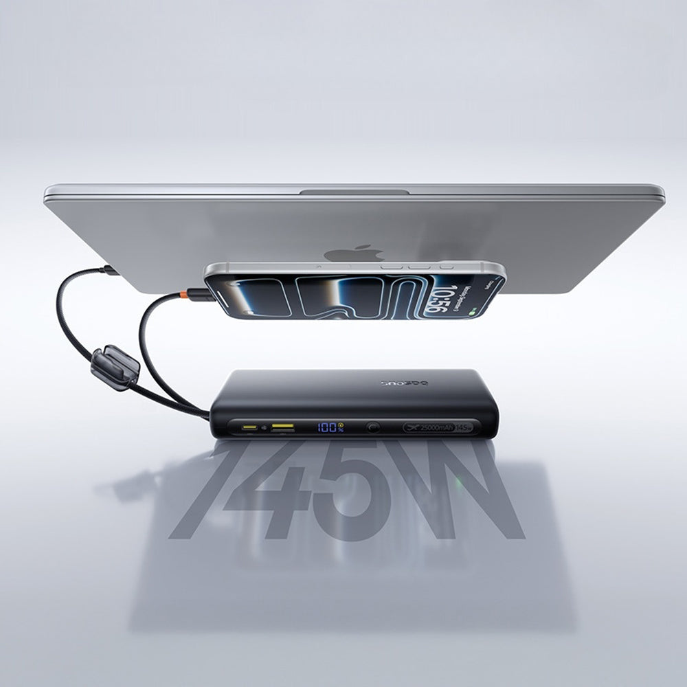 Batterie Externe Baseus EnerFill FC41, 25000mAh, 145W, QC + PD, 1 x USB-A - 3 x USB-C, Noire E0028H03