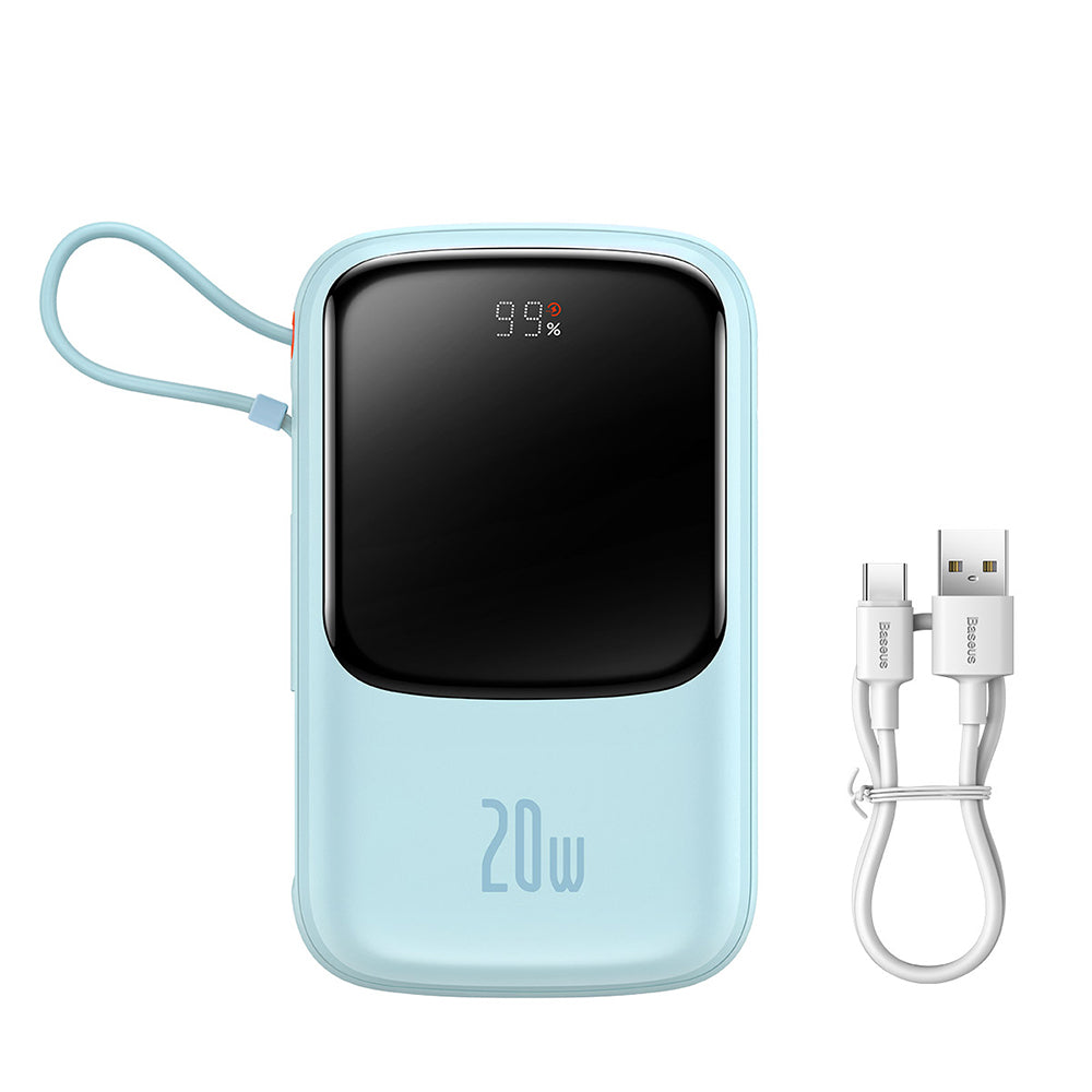 Batterie Externe Baseus Qpow Pro, 20000mAh, 20W, QC + PD, 1 x Lightning - 1 x USB-A - 1 x USB-C, Bleue PPQD030003