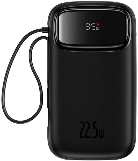 Batterie Externe Baseus Qpow2, 10000mAh, 22.5W, QC + PD, 1 x Lightning - 1 x USB-A - 2 x USB-C, Noire P10055003113-00